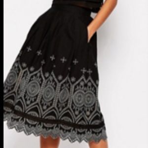 French Connection Embroidered Skirt